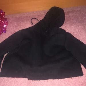 Black cropped hoodie